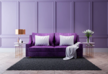 How to Style a Living Room with a Purple Sofa